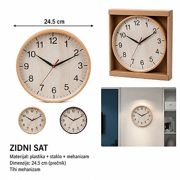 KMT Okrugli zidni sat sa dezenom drveta 2001641-A Elegantni zidni sat