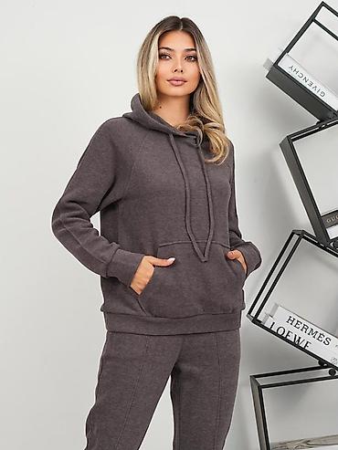 Женская одежда: Женский спортивный костюм из мягкого трикотажа (джоггеры + худи). - — 4
