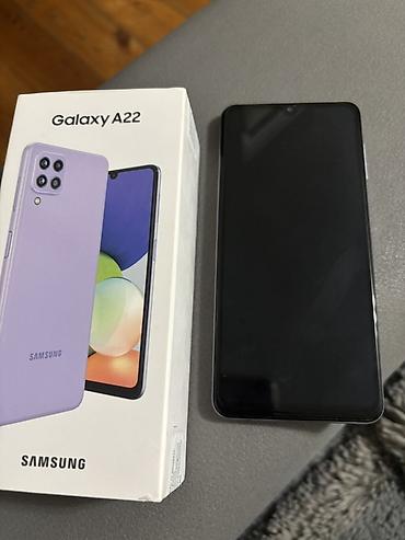 galaxy folder: Samsung Galaxy A22, Б/у, цвет - Фиолетовый, 2 SIM — 1