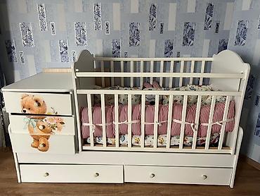 bunk bed: Детская кровать трансформер, Б/у, Кровать-шкаф, цвет - Белый — 2