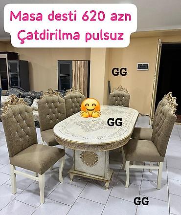 kuxna stol stul divan: Masa desti yeni qonaq otağı mebeli — 1