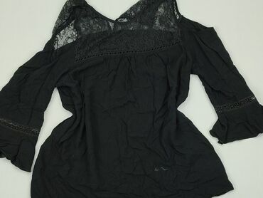 bluzki czarne z falbanką: Blouse, F&F, S (EU 36), condition - Good