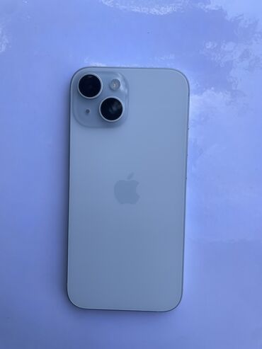 а 51 телефон: IPhone 15, Колдонулган, 128 ГБ, Көгүлтүр, Заряддоочу түзүлүш, Коргоочу айнек, Каптама, 91 %