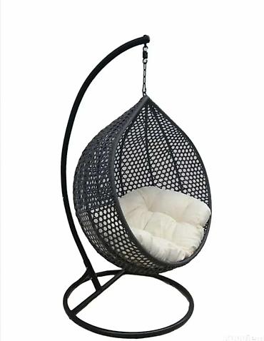 Ležaljke i ljuljaške: Viseća “egg” fotelja sa stalkom - Konstrukcija: čvrst metalni okvir — 15
