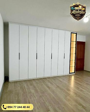 vitrin dolab: Yeni, 6 qapı, Güzgülü, Ağ, Açılan, Düz dolab — 1