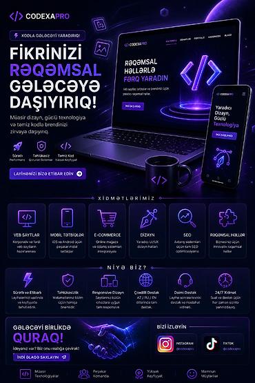 Digər xidmətlər: Mobil tətbiqlərin hazırlanması, SEO, SMM | Domen, Hosting — 4