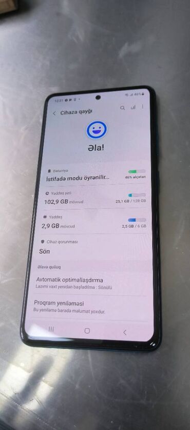 Xiaomi: Samsung Galaxy A51, 128 GB, rəng - Qara, Sensor, Barmaq izi, Simsiz şarj