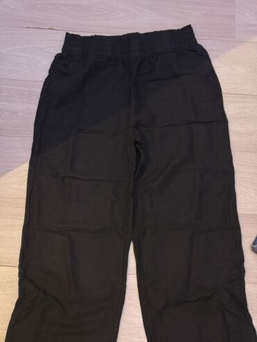 H&M qara shalvar xl razmere uygun genish pambiq rahatdir az