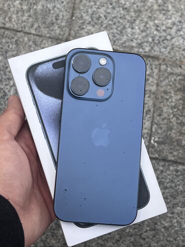 iphone arxalıq: IPhone 15 Pro, 128 GB, Blue Titanium, Zəmanət, Face ID