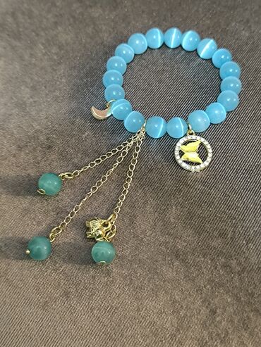 Bilərziklər: Məhsul: Əl işi daş muncuqlu elastik bilərziklər dəsti Təsvir: - Bir — 8