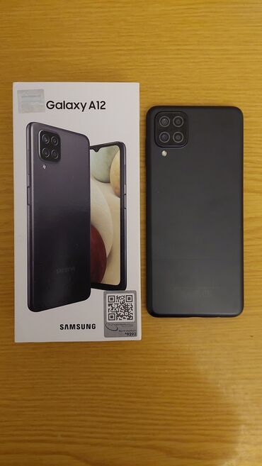 Samsung: Samsung Galaxy A12, 128 GB, rəng - Qara, Sensor, Barmaq izi, İki sim kartlı