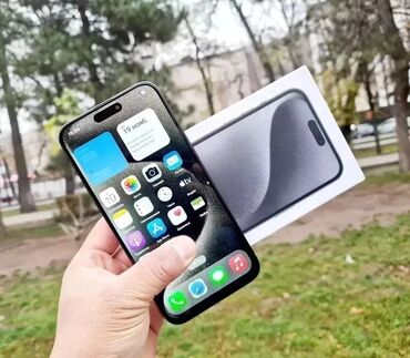 ноутбуки iphone: IPhone 15 Pro Max, Колдонулган, 1 ТБ, Кара, Кабель, Кулакчындар, Заряддоочу түзүлүш, 100 %