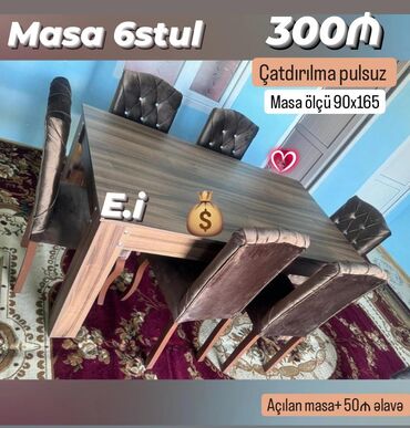 Masa və oturacaq dəstləri: Masa ve oturacaq rəng seçimi var