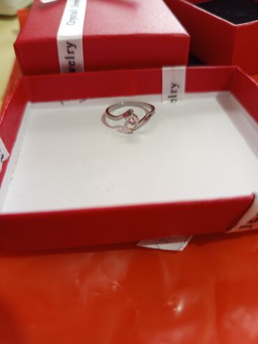 Tuflilər: Gümüş rəngli tek qas zərif üzük 7olcu 17razmer - Dizayn: Asimmetrik — 20