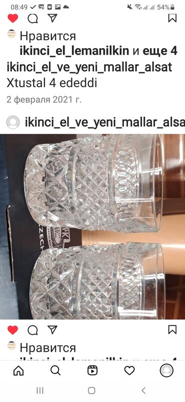 xrustal stəkan ölçüsü: Stəkanlar