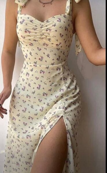 tikdirmek ucun don modeli: Pastel sarı midi don – M ölçü💛 Yüngül, axıcı yay parçasıdır – həm