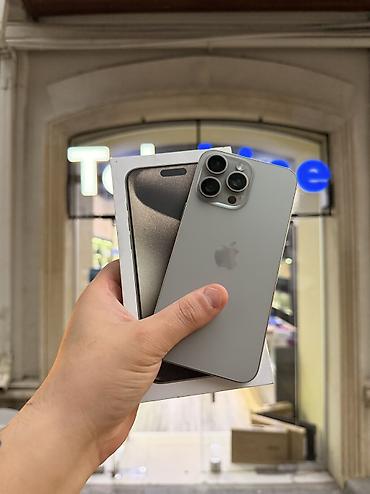apple barter: IPhone 15 Pro Max, 256 GB, Natural Titanium, Zəmanət, Kredit, Simsiz şarj — 1