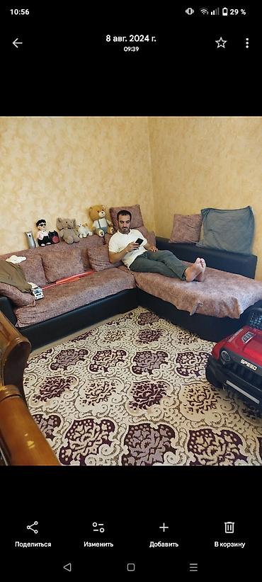 klassik stullar: Künc divan dəsti - Forma: L‑şəkilli künc divan - Rəng və material — 1