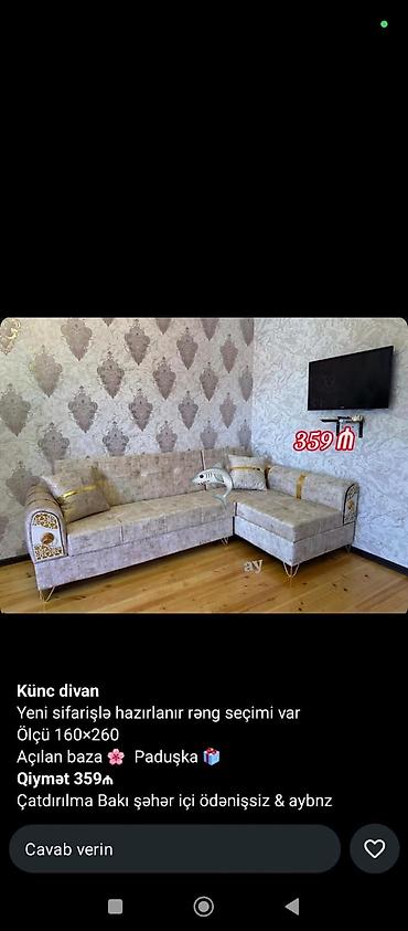 kunc mebeli: Künc divan — 1