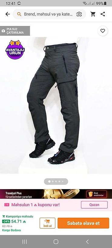 yaşıl şalvar: Kişi üçün trekinq/outdoor şalvarı Biri XL biridə XxxL - Material — 2
