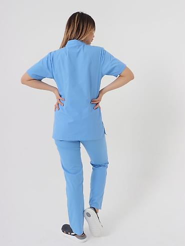 Медицинская одежда: Медицинский костюм "Лондон" -Стойка воротник -На кнопках -Высокое — 2