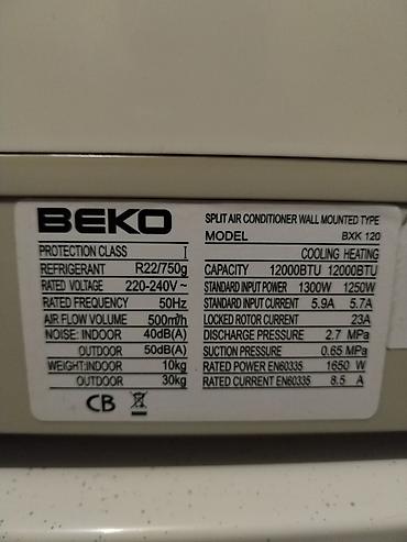 aliram: Kondisioner Beko, İşlənmiş, 40-45 kv. m, Split sistem — 3