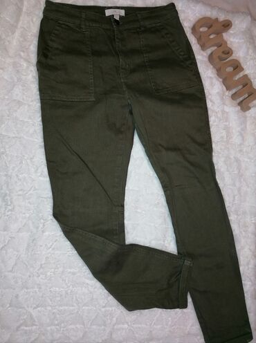 crne farmerke ženske: H&M nove military farke S Struk 37cm Bokovi 49cm Dubina 25/33