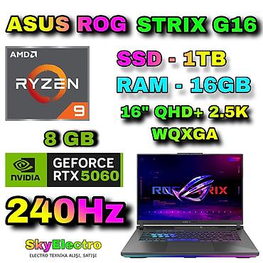 asus rog strix g18: Yeni ASUS ROG, 16 ", AMD Ryzen 9, 1 TB, Rayonlara çatdırılma, Ünvandan götürmə, Pulsuz çatdırılma — 1