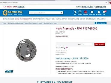 Ostali delovi za šivaće mašine: Industrijski kuker (grablja) za šivaću mašinu – Koban Hook, Made in — 6