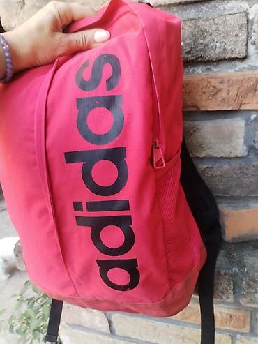 moderni rancevi za devojke: Adidas ranac – crveni - Sportski ranac sa velikim vertikalnim adidas — 3
