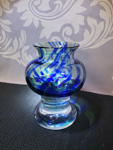 Ostali antikviteti: Svecnjak rucni rad tkz morsko staklo Bjorna Ramela Svedska iz 70ih — 9