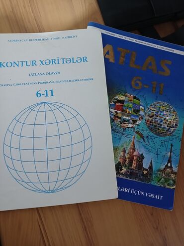 5 ci sinif təbiət kitabı: Atlas 6-11ci siniflər üçün. İkisi birlikdə 6 manat Tək-tək Atlas 5