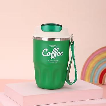 kofe termos: Rəng - Yaşıl, Termofincan, Paslanmayan polad, 400 ml — 1