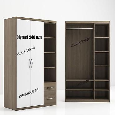 Sifarişlə dolablar: Düz dolab, Yataq otağı üçün, Paltar üçün, Açılan, Korpuslu, 2 qapılı — 10