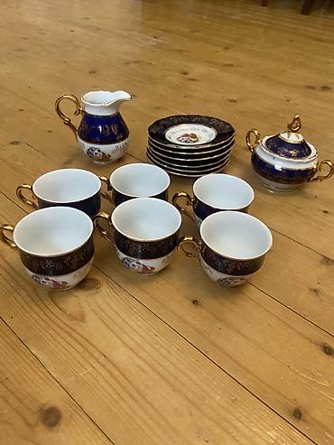 samovar satisi lalafo: Çay dəsti, rəng - Göy, Farfor, 6 nəfərlik, Çexiya — 3