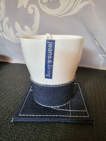 Kuhinjski setovi: Solje nove za kafu,caj Jeans - Living komplet. Solje sa porcelanskim — 6