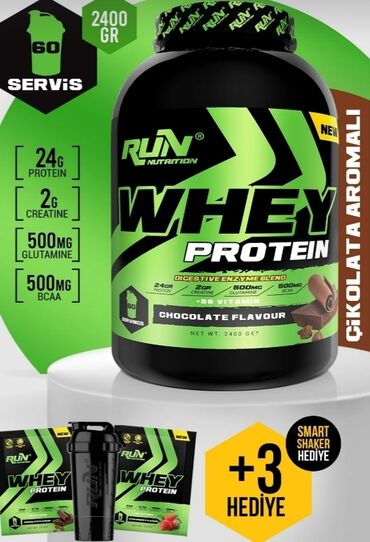 kokeldici protein: 2400qr Şokaladlı Whey protein.Qutusundan açılmamış haldadır.Üstündə su