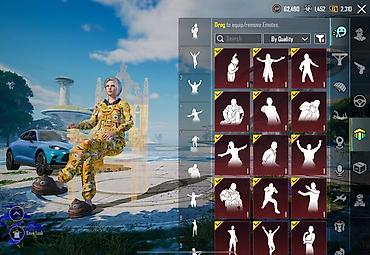 PUBG Mobile hesabı – geniş emote kolleksiyası ilə Məhsulun təsviri: -