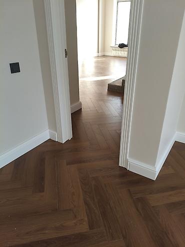 Напольные работы: Рофессиональная укладка кварц-ламината и ламината «ёлочкой» Выполняю — 1