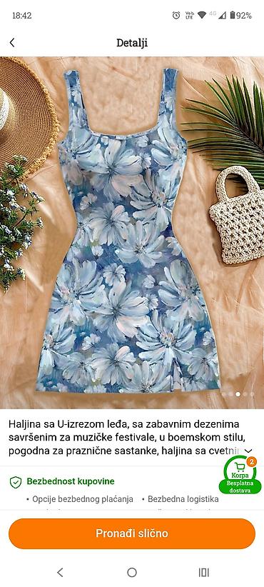 sorc sljokice: Mini haljinica M veličina nova,tegljiva mekana,dužina od pazuha 64 cm — 2