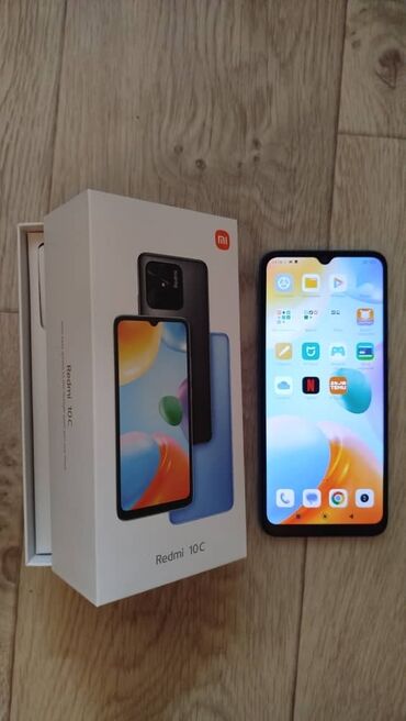 корпаративный номер: Redmi, Redmi 10C, Колдонулган, 128 ГБ, түсү - Көк, 2 SIM