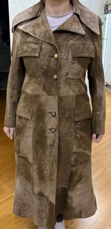 Plaşlar: Qadın üçün süet trençkot - Material: yumşaq süet (nubuk effektli) — 8