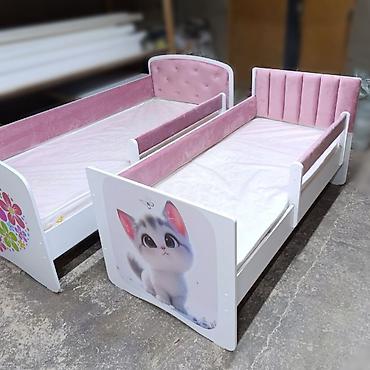 Детские односпальные кровати: Детская односпальная кровать, Новый, Для мальчика, Для девочки, С матрасом, Бесплатная доставка — 1