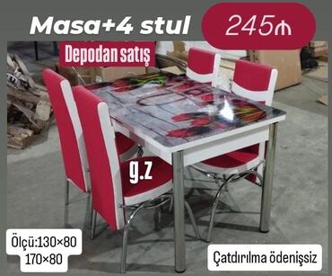 mətbəx mebelləri 2020: *Mətbəxt masa dəsti 245Azn* ✔️Masa+4stul ✔️Rəng seçimi var ✔️Depodan