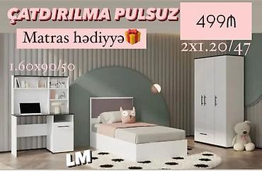 Uşaq/yeniyetmə otağı üçün mebel dəsti Dəst tərkibi: - Tək nəfərlik