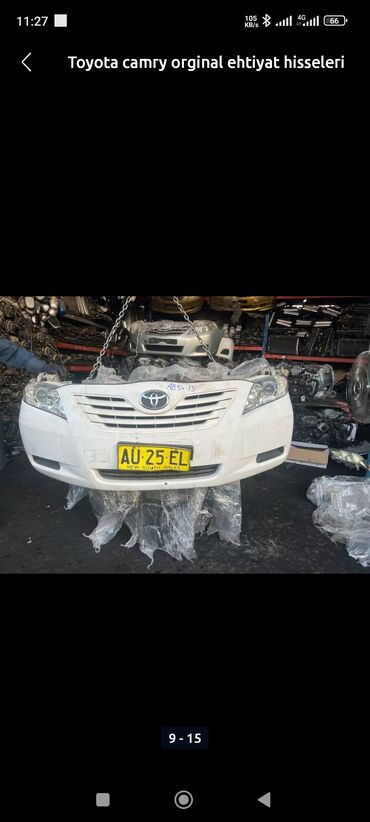 Bamperlər, buferlər: Toyota Camry üçün ön bamper, ağ rəngdə. Avtomobilinizin ön hissəsini
