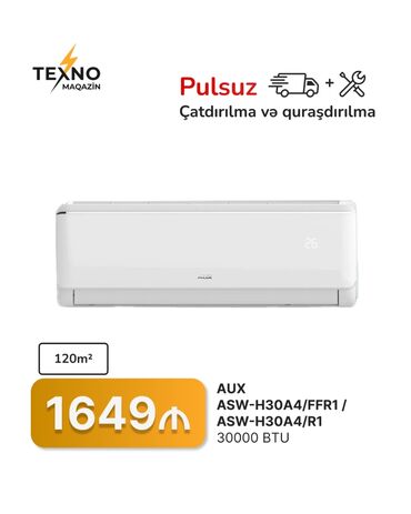 Kondisionerlər: Kondisioner AUX, 100-dən çox kv. m, Split sistem, Kredit yoxdur, Pulsuz quraşdırılma