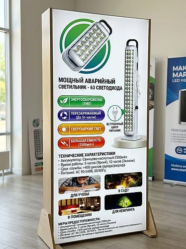 Мощный аварийный светильник с 63 светодиодами (SMD) Ключевые