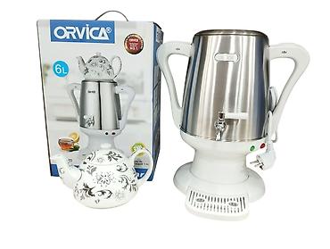 ucuz samavarlar: Elektrikli Samovar Orvica 3303 - 2300W - 4L - Ağ/Qara - 74.99AZN — 3