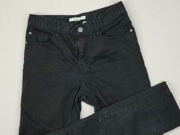 jeansy kolorowy blok: Spodnie jeansowe, H&M, 13 lat, 158, stan - Dobry